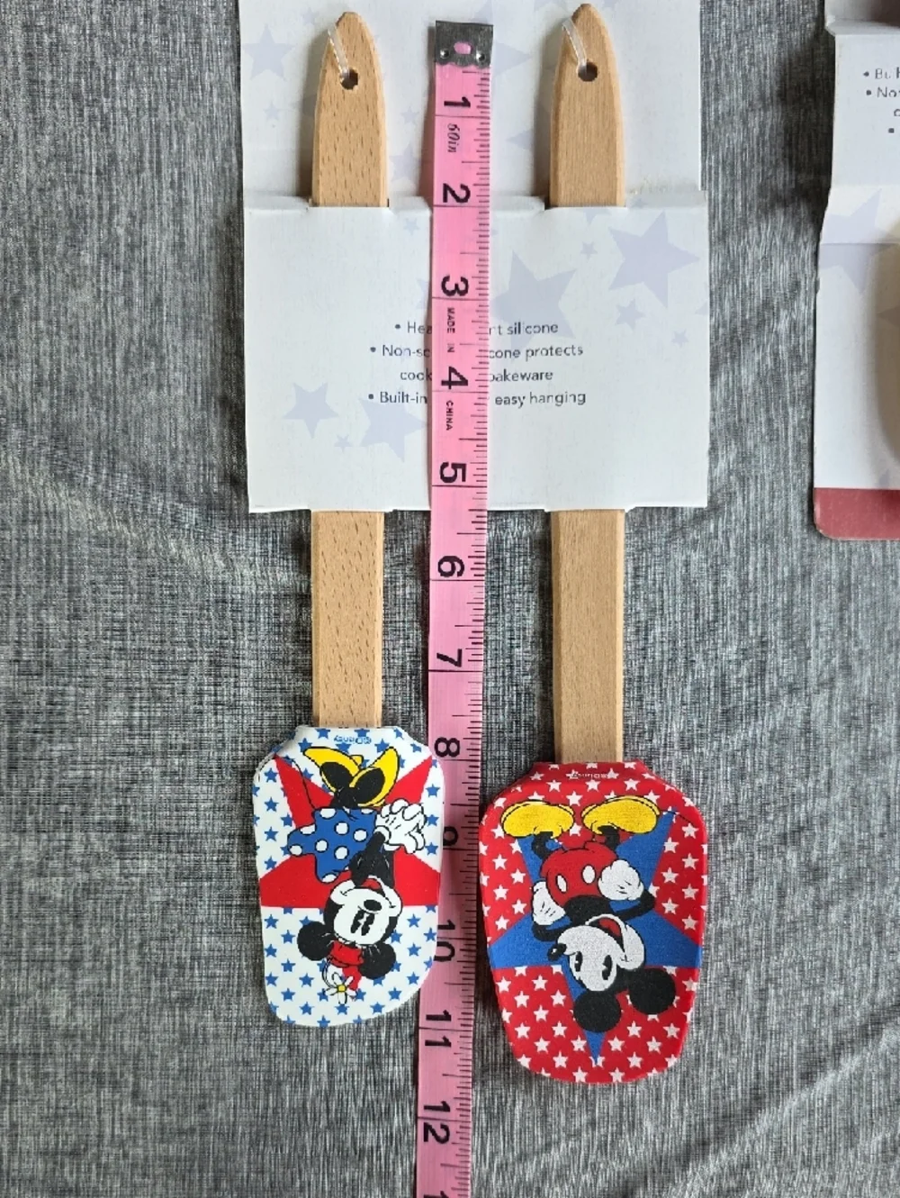 Disney Red & Blue Mickey & Minnie Silicone Spatula Spoon Sets (2 Packages) - Picture 3 of 7